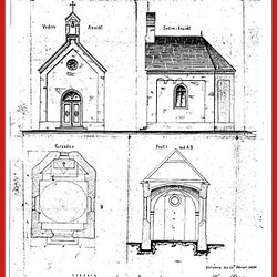 Kapellenansichten, 23. Februar 1866 / Richard Kahr Zu Erbauung einer neuen Capelle für Herrn Franz Lackner volgo Grabenjandl Nr. 40 in der Gemeinde Neuwelt Pfarre Dobelbad